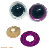 Perleťová bezpečnostní očička fialová 16mm