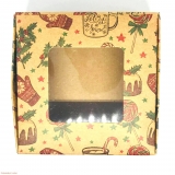 Papírová krabička vánoční s okénkem 95mmx95mm