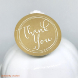 Etiketa nálepka "Thank You" 35mm s bílým textem 12ks/bal