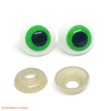 Bezpečnostní oči očička 16mm zelenobílá