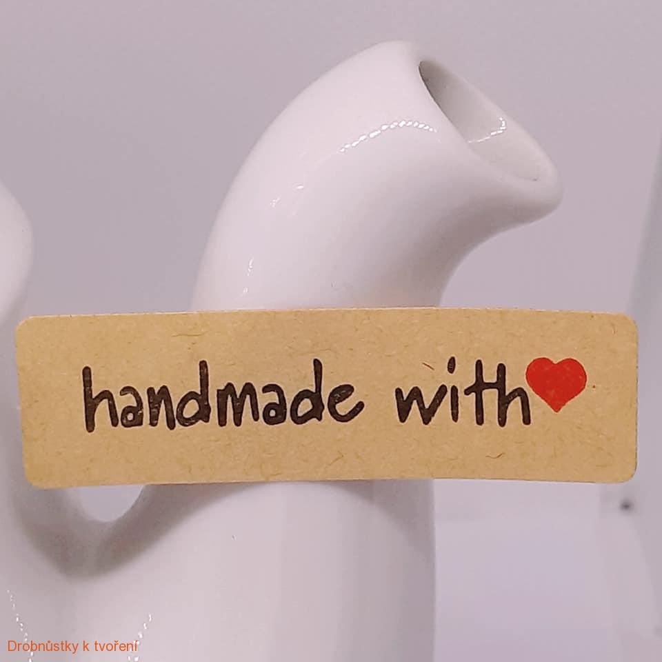 Hand Made...etiketa nálepka 40 x 10 mm 10 ks/ 1 bal