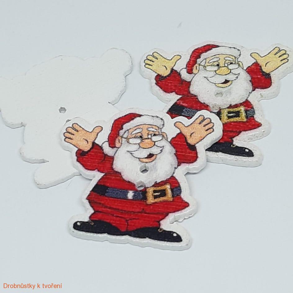 Vánoční knoflík santa mikuláš 28mmx30mm