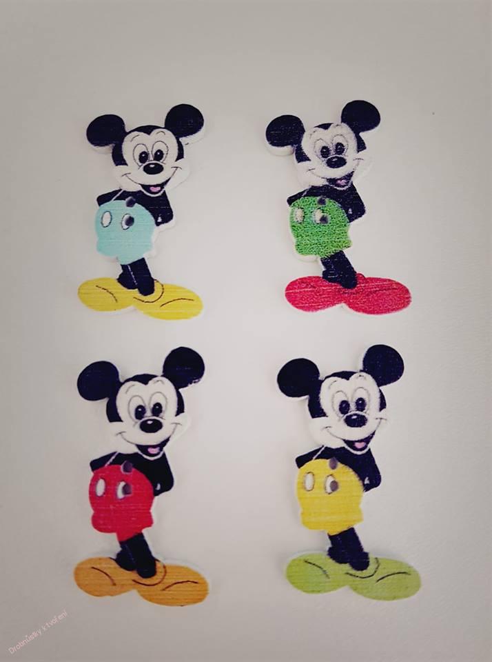 Knoflíček Mickey dřevěný 3 x 1 cm