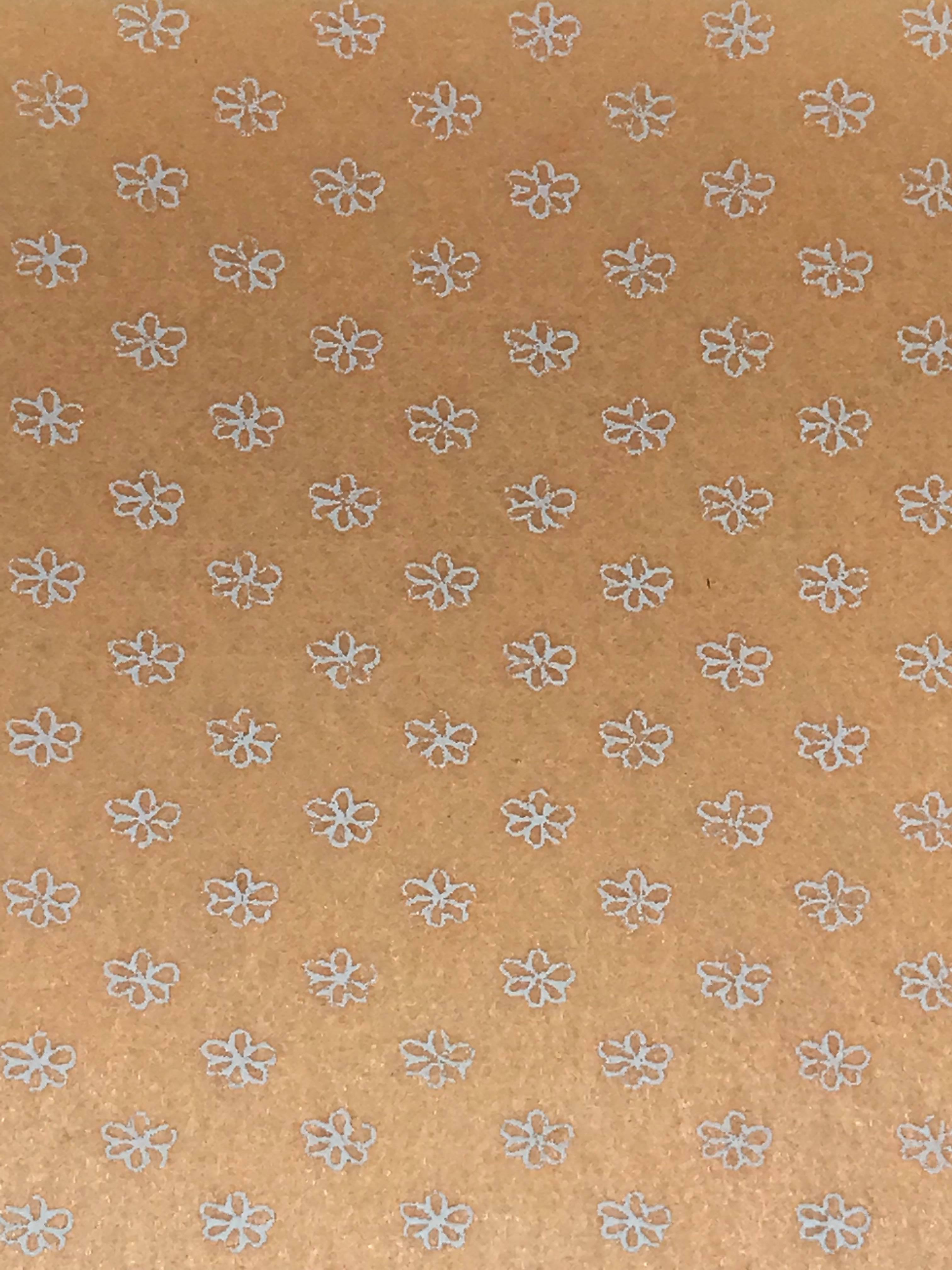 Filc..plsť květinkovaná světlounká oranžová 15 x 15 cm
