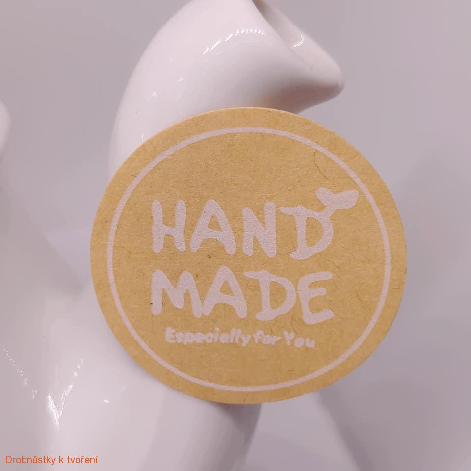 Etiketa nálepka HAND MADE 35mm -  12ks/bal