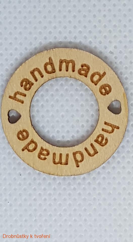 Hand Made kolečko se srdíčky 25 mm