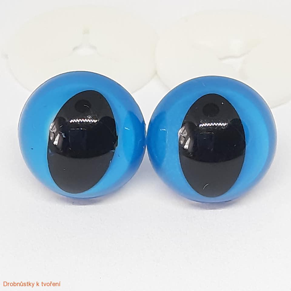 Bezpečnostní oči kočičí modré 15mm - pár