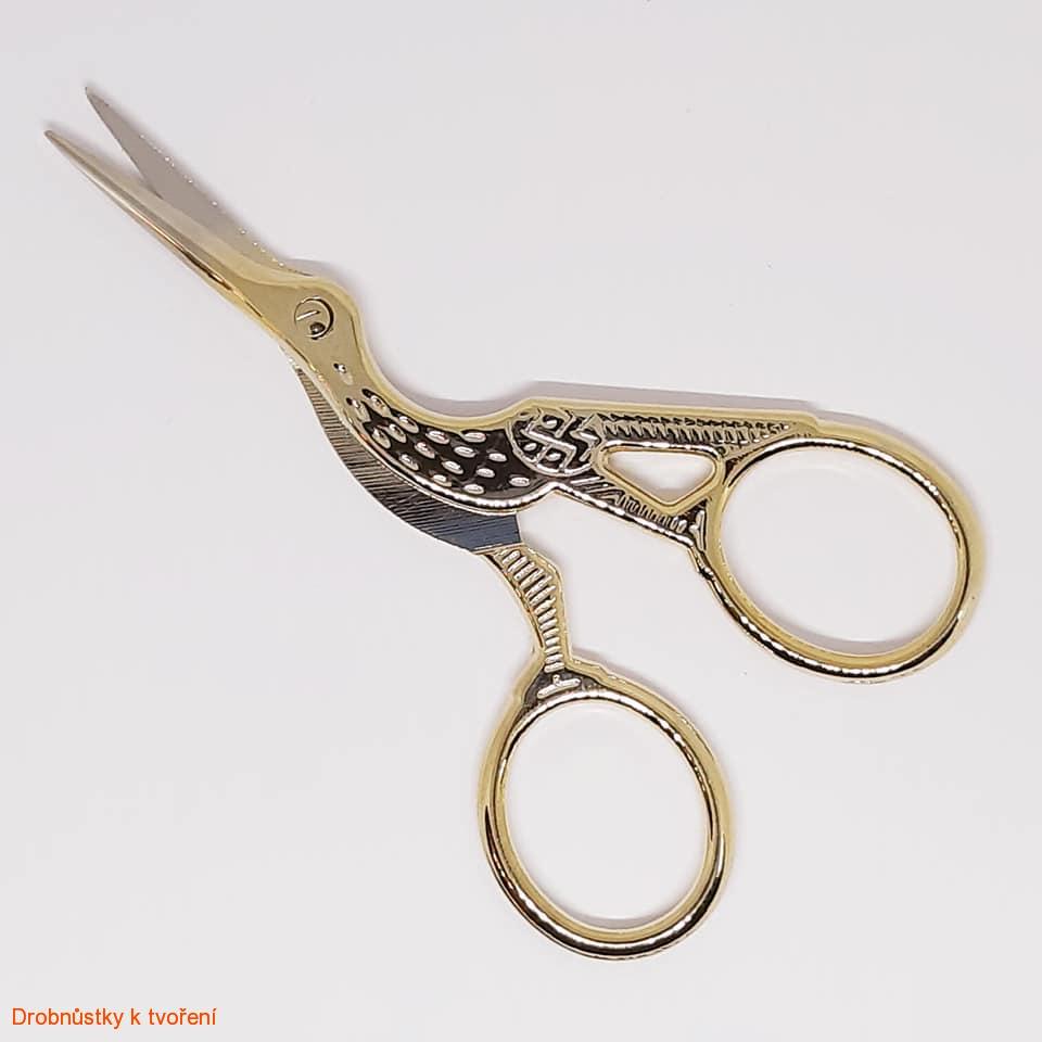 Nůžky ozdobné zlaté 11,5 cm volavka