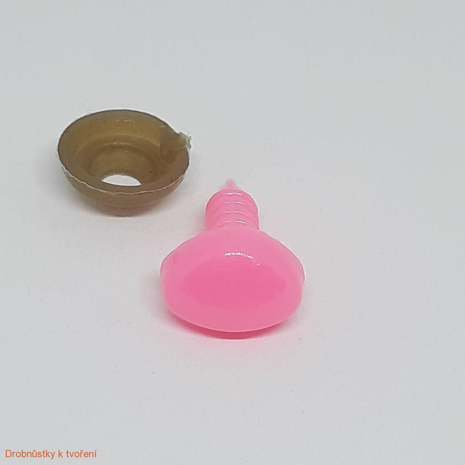 Bezpečnostní nos nosík růžový plastový 7x9mm