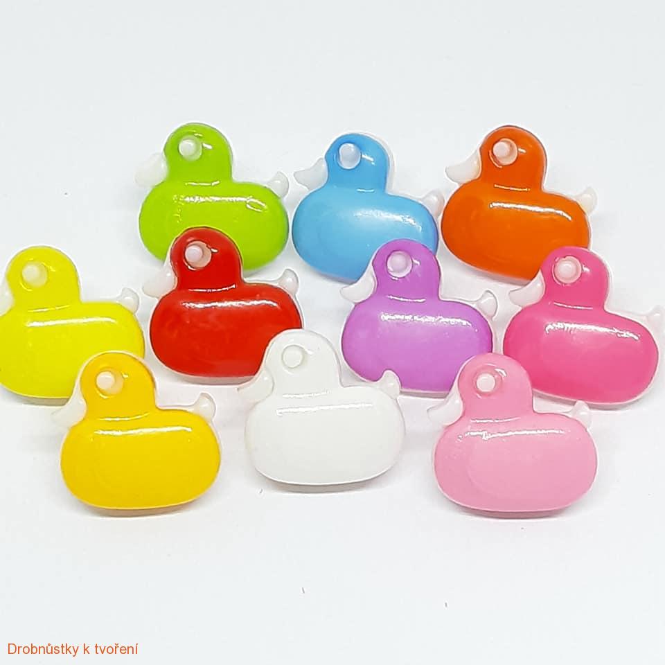 Plastový knoflíček 15mm kačenka, zadní našití