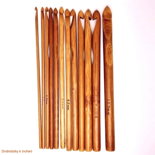 Háčky bambusové 12 ks 3 - 10 mm