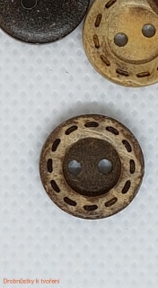 Knoflíček kokosový 13 mm "obšitý"