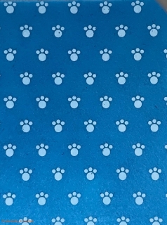 Filc..plsť ťapičky modrá 15 x 15 cm
