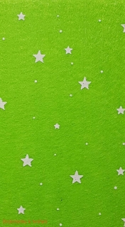 Filc...plsť hvězdičky 15 x 15 cm jasně zelená