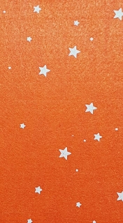 Filc...plsť hvězdičky 15 x 15 cm  oranžová