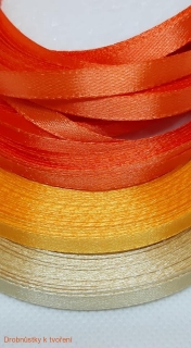 Stuha 6 mm odstíny oranžové