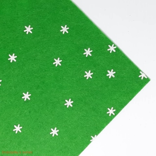 Filc...plsť hvězdičky II.15 x 15 cm zelená