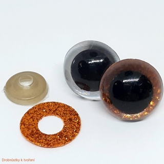 Perleťová bezpečnostní očička zlatá 16mm