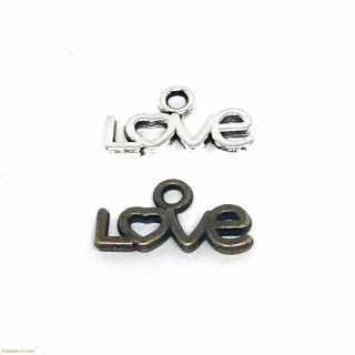Kovový štítek 12mmx7mm love