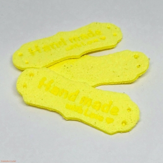 Semišový štítek 40mmx15mm žlutý