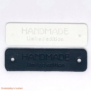 Koženkový štítek HANDMADE 55mmx15mm limited edition