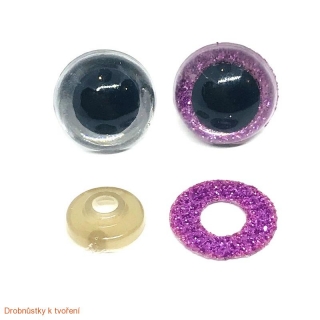 Perleťová bezpečnostní očička světlá fialová 16mm 